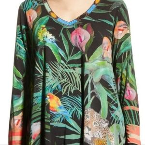 Johnny Was tropical long sleeve swing tee